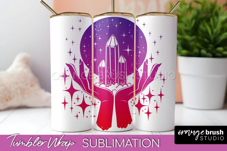 Celestial Tumbler Wrap, Boho Sublimation, Mystical Tumbler