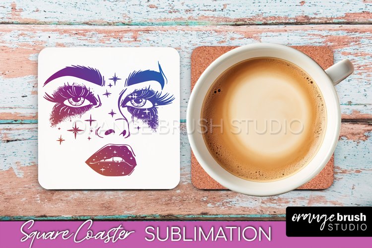 Boho Mystical Square Coaster PNG - Celestial Sublimation example image 1