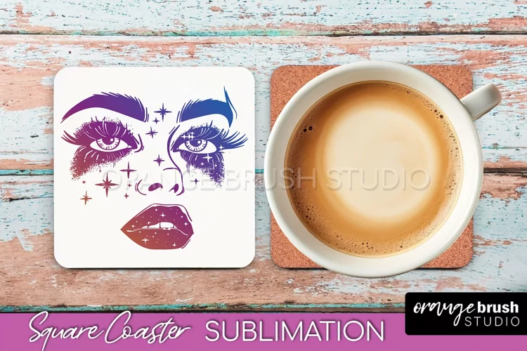 Boho Mystical Square Coaster PNG - Celestial Sublimation