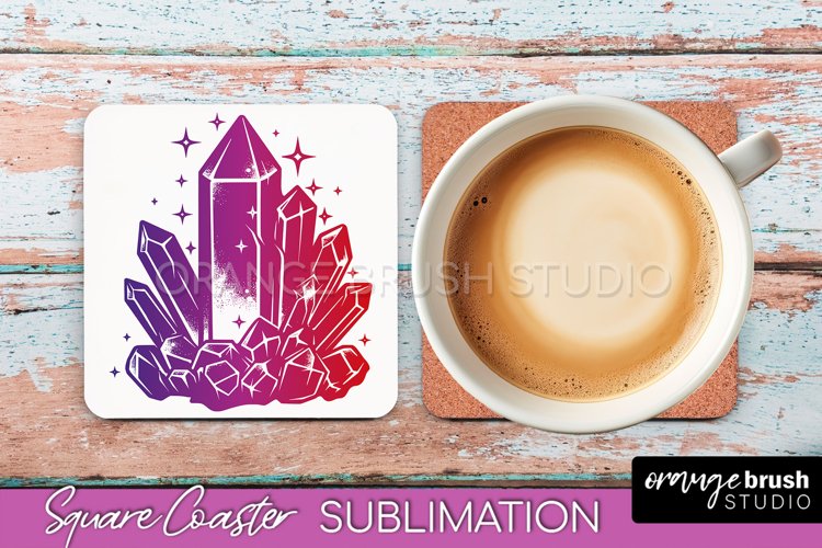 Boho Mystical Square Coaster PNG - Celestial Sublimation example image 1