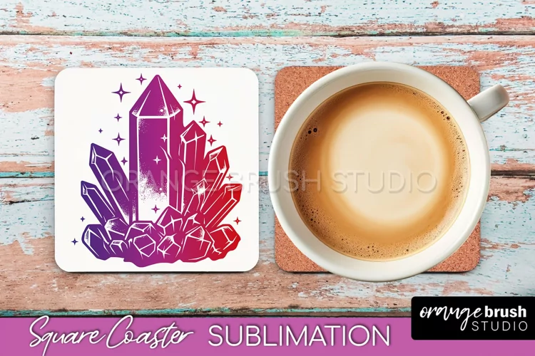 Boho Mystical Square Coaster PNG - Celestial Sublimation
