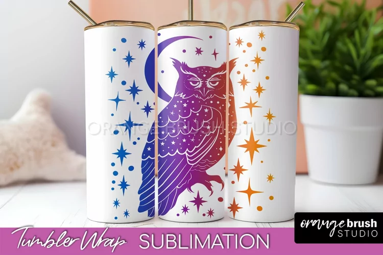 Celestial Tumbler Wrap, Boho Sublimation, Mystical Tumbler