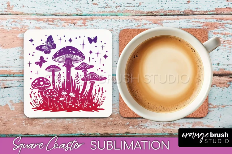 Boho Mystical Square Coaster PNG - Celestial Sublimation