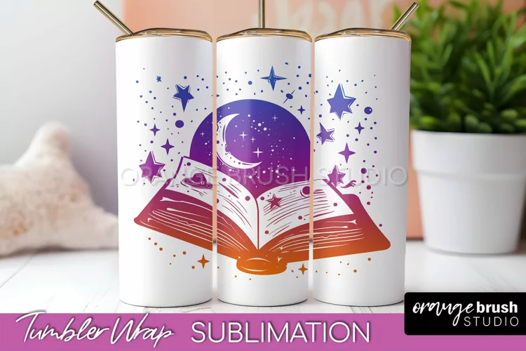 Celestial Tumbler Wrap, Boho Sublimation, Mystical Tumbler