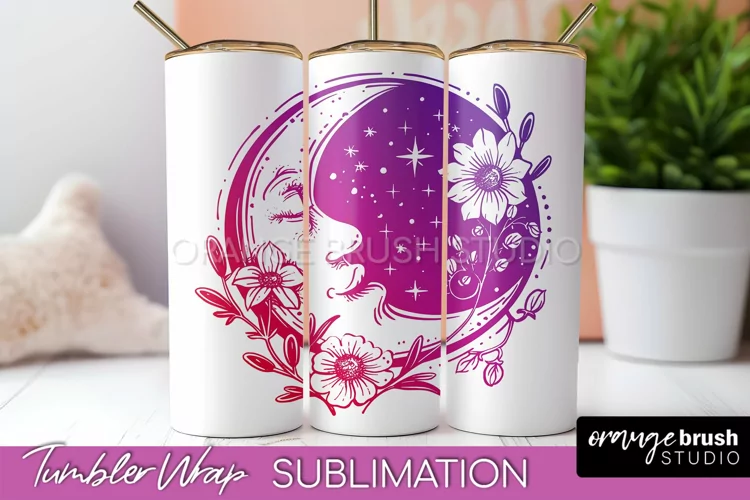 Celestial Tumbler Wrap, Boho Sublimation, Mystical Tumbler