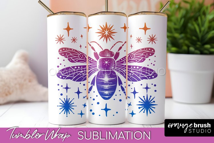 Celestial Tumbler Wrap, Boho Sublimation, Mystical Tumbler example image 1