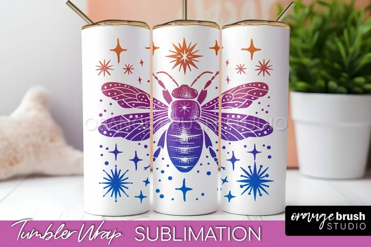 Celestial Tumbler Wrap, Boho Sublimation, Mystical Tumbler