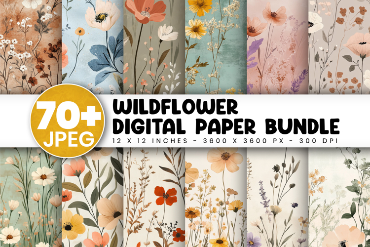 Wildflower Digital Paper Bundle