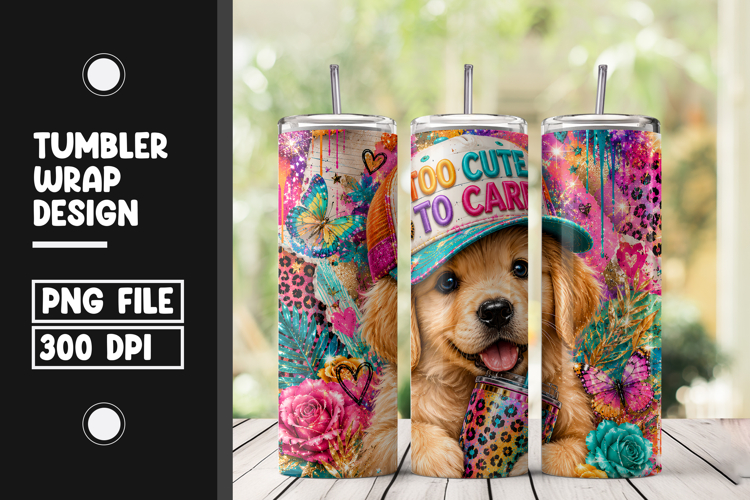 Cute Puppy Tumbler Wrap Sublimation PNG