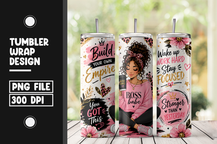 Boss Babe Tumbler Wrap Sublimation PNG