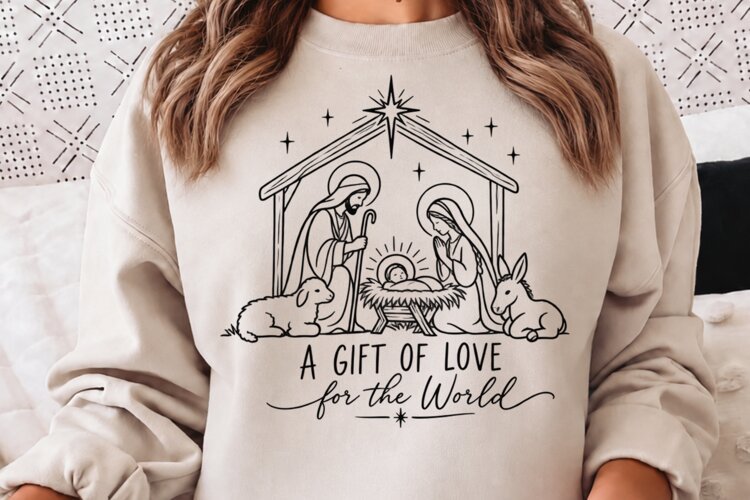 For Unto Us a Child Is Born PNG, Isaiah 9:6 Nativity Christm example image 1