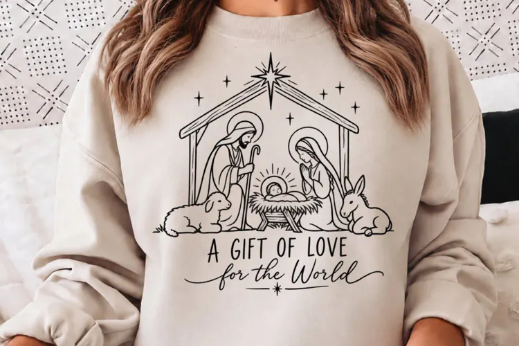 For Unto Us a Child Is Born PNG, Isaiah 9:6 Nativity Christm