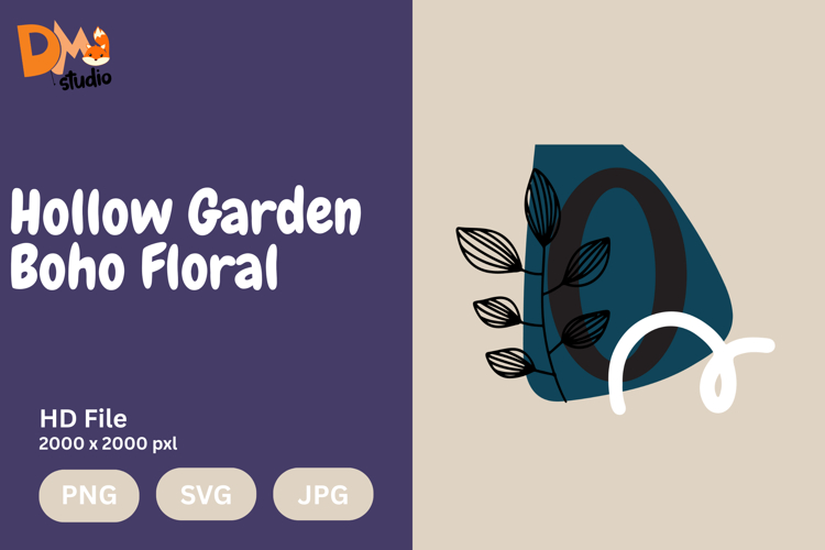 Hollow Garden Boho Floral Monogram