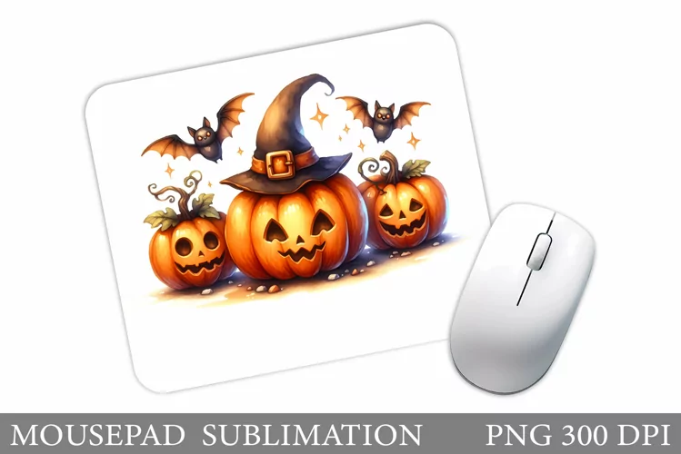 Cute Pumpkin Mouse Pad. Halloween Pumpkin Mouse Pad Design
