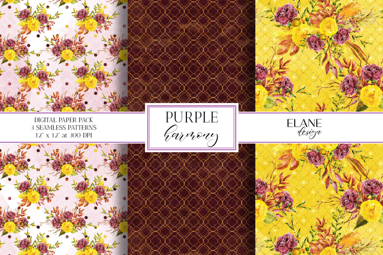 Floral Digital Paper, Ranunculus Seamless Designs
