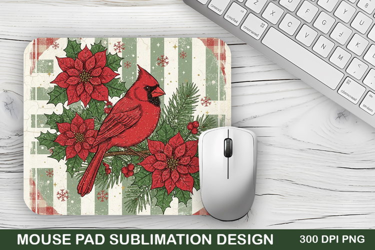Cardinal Christmas Mouse Pad Sublimation - Christmas Design