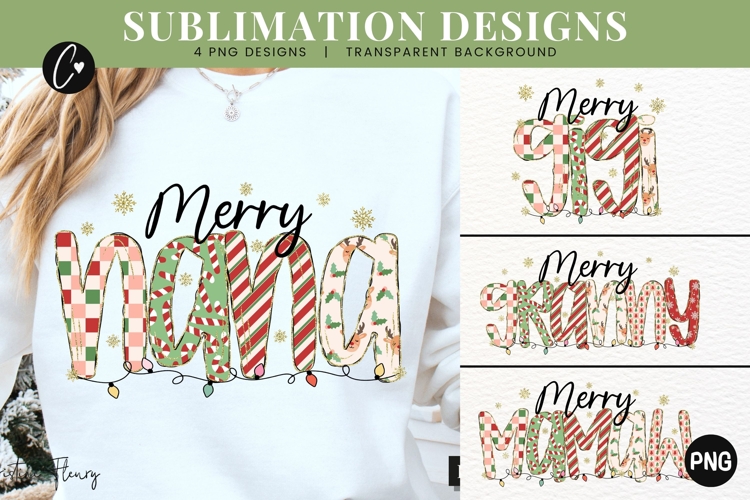Preppy Merry Nana PNG - 4 Grandma Variations