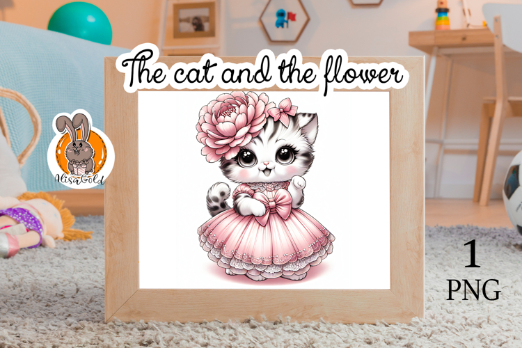 The cat and the flowers