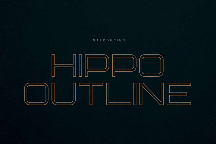 Hippo Outline Modern Double Line Sans Serif Font