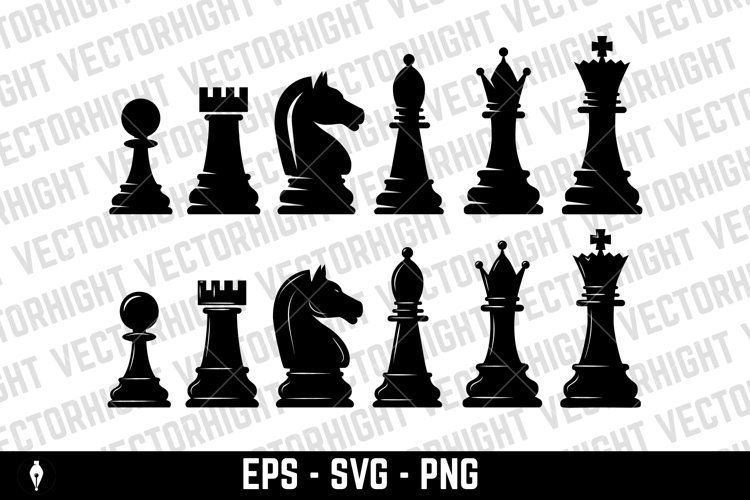 Illustration of chess figures on white background. Design