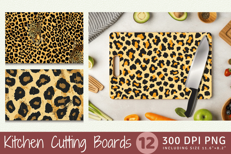 Leopard Print Cutting Boards sublimation Design
