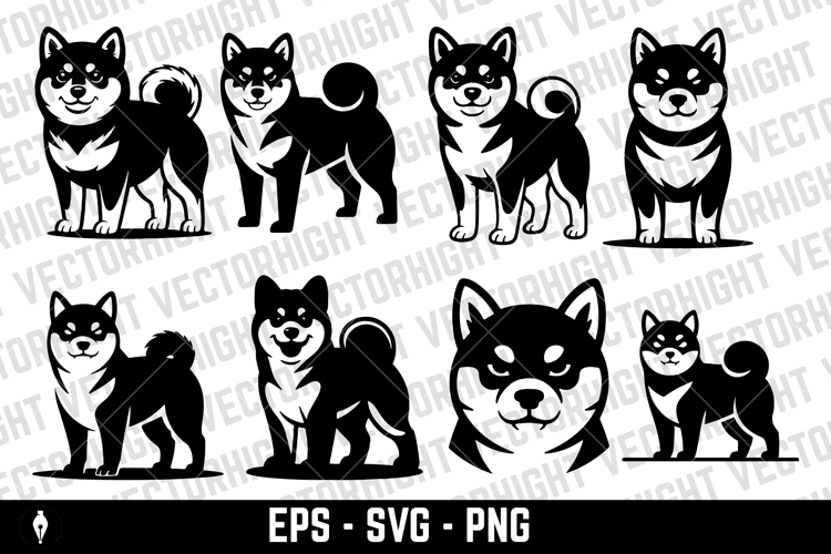 Illustration of a husky dog isolated on white background.