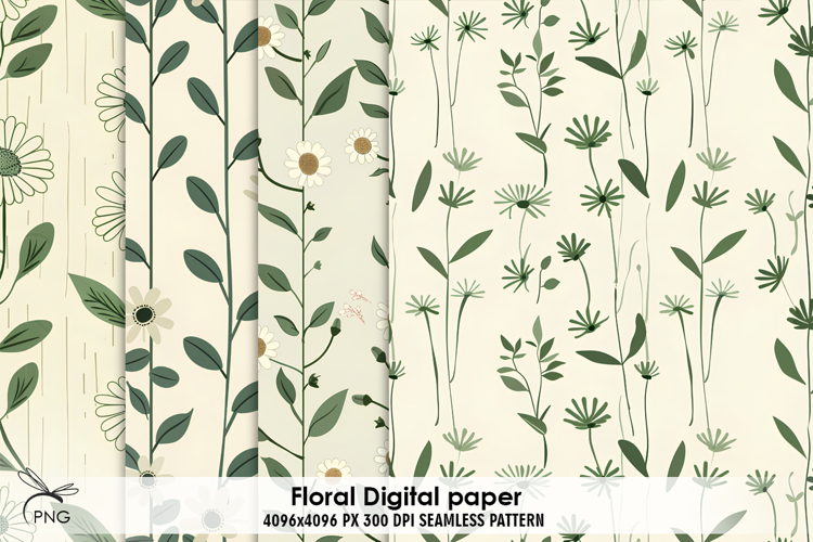 Floral digital paper, background clipart