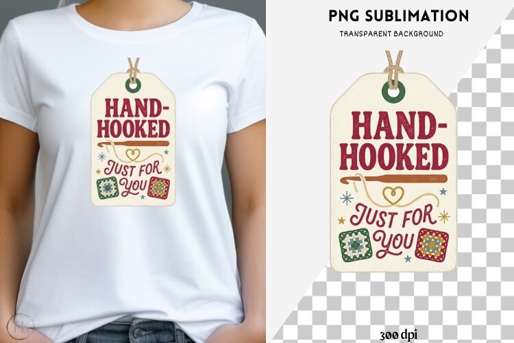 Christmas crochet png design for T-shirts example image 1