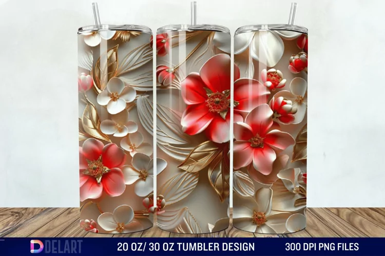 3D Floral Tumbler Wrap