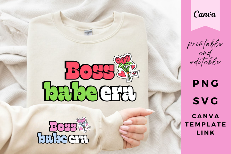 Aesthetic Boss Babe Era SVG, PNG, Canva Template - Retro Y2K
