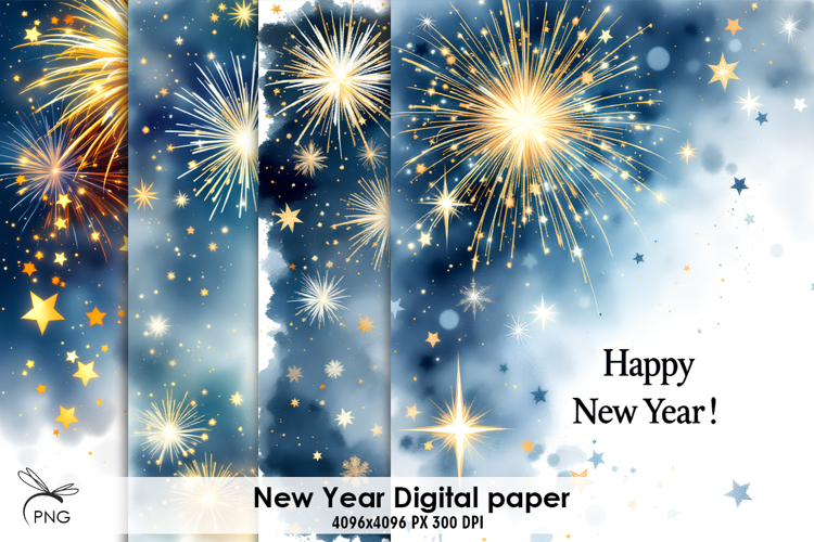 New Year digital paper, background clipart