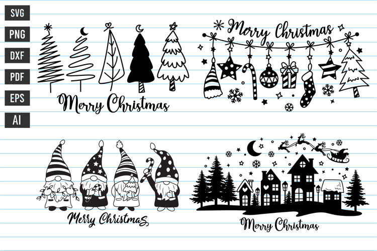 Christmas Svg, Merry Christmas Svg, Christmas Tree Svg example image 1