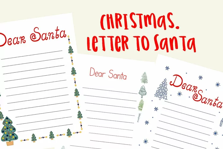 Letter to Santa template, Merry Christmas letter