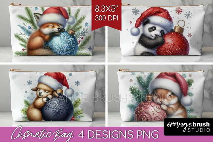 Christmas Animals Cosmetic Bag - Cute Christmas Makeup Bag