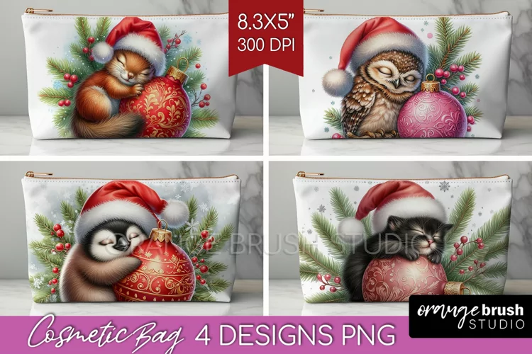 Christmas Animals Cosmetic Bag - Cute Christmas Makeup Bag