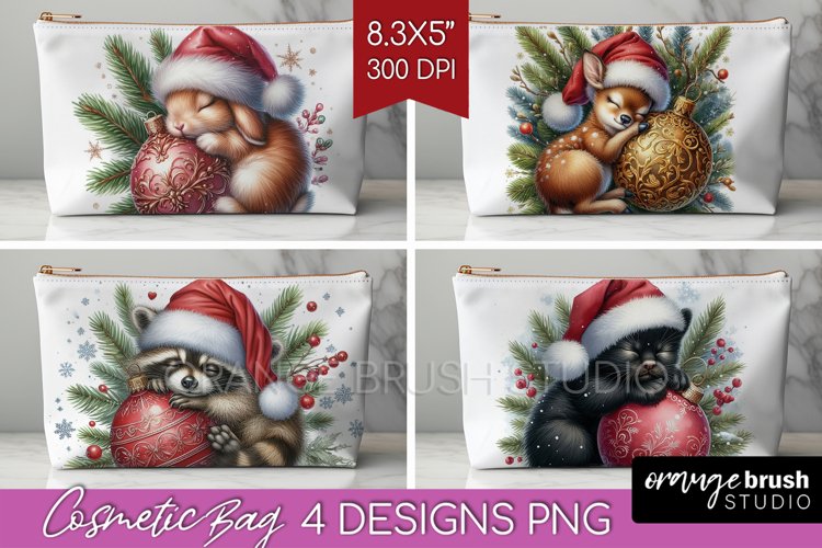 Christmas Animals Cosmetic Bag - Cute Christmas Makeup Bag example image 1