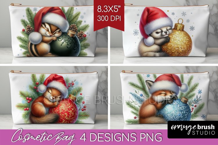 Christmas Animals Cosmetic Bag - Cute Christmas Makeup Bag example image 1