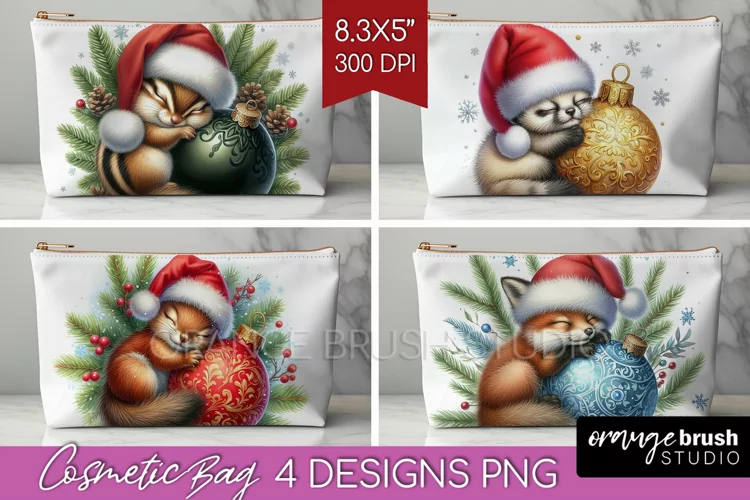 Christmas Animals Cosmetic Bag - Cute Christmas Makeup Bag