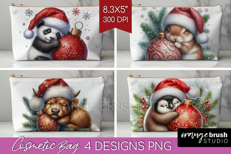 Christmas Animals Cosmetic Bag - Cute Christmas Makeup Bag