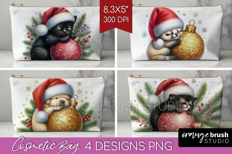 Christmas Animals Cosmetic Bag - Cute Christmas Makeup Bag