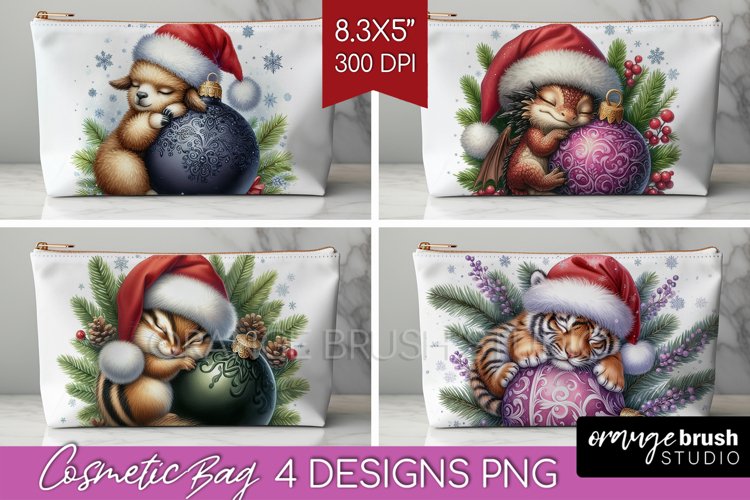 Christmas Animals Cosmetic Bag - Cute Christmas Makeup Bag example image 1