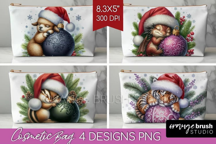 Christmas Animals Cosmetic Bag - Cute Christmas Makeup Bag