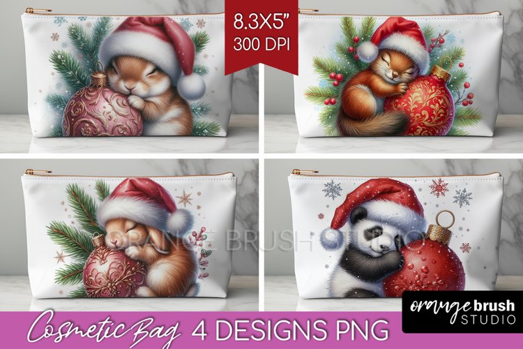 Christmas Animals Cosmetic Bag - Cute Christmas Makeup Bag example image 1