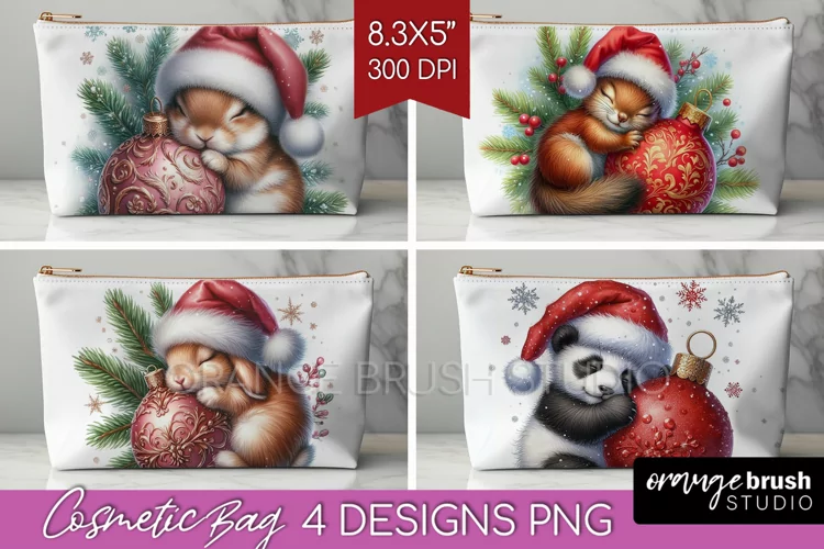 Christmas Animals Cosmetic Bag - Cute Christmas Makeup Bag