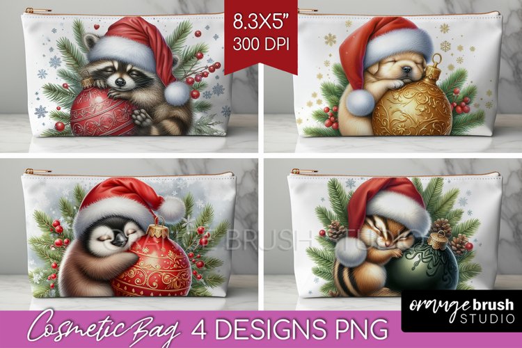 Christmas Animals Cosmetic Bag - Cute Christmas Makeup Bag example image 1