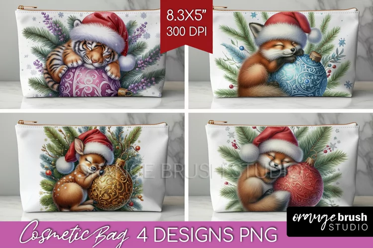 Christmas Animals Cosmetic Bag - Cute Christmas Makeup Bag
