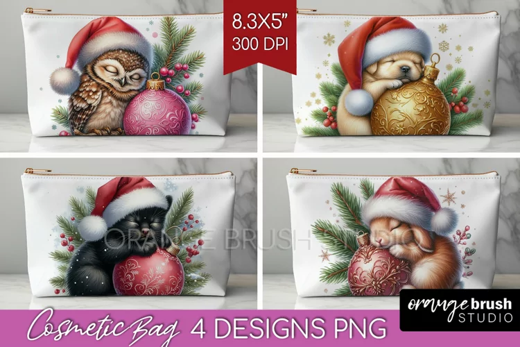 Christmas Animals Cosmetic Bag - Cute Christmas Makeup Bag