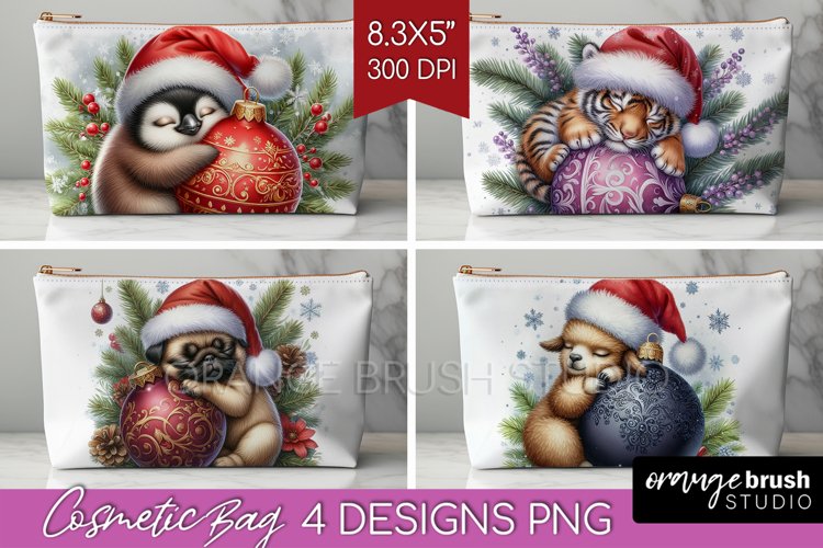 Christmas Animals Cosmetic Bag - Cute Christmas Makeup Bag example image 1