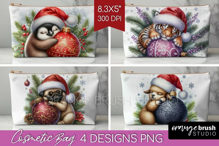 Christmas Animals Cosmetic Bag - Cute Christmas Makeup Bag