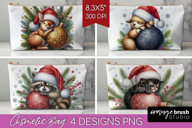 Christmas Animals Cosmetic Bag - Cute Christmas Makeup Bag example image 1